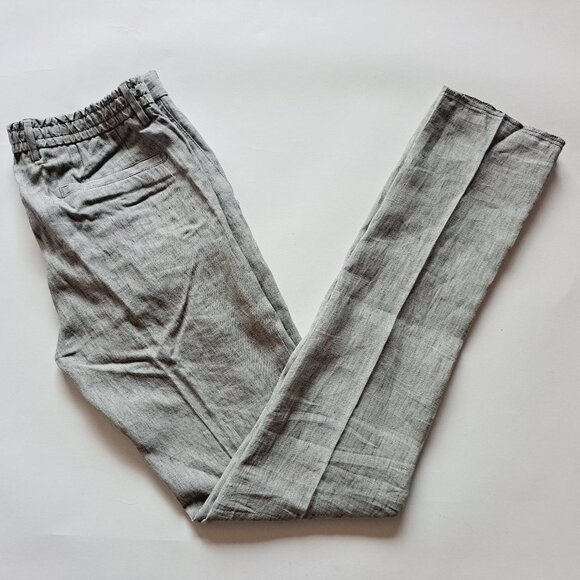 NEW Men's Germano Light Grey 100% Lino Pants Size IT 48
